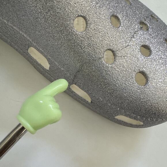 CROCS Metallic Gray Mules & Clogs - Picture 8 of 8